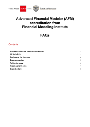 高级财务建模师 (AFM) 认证...